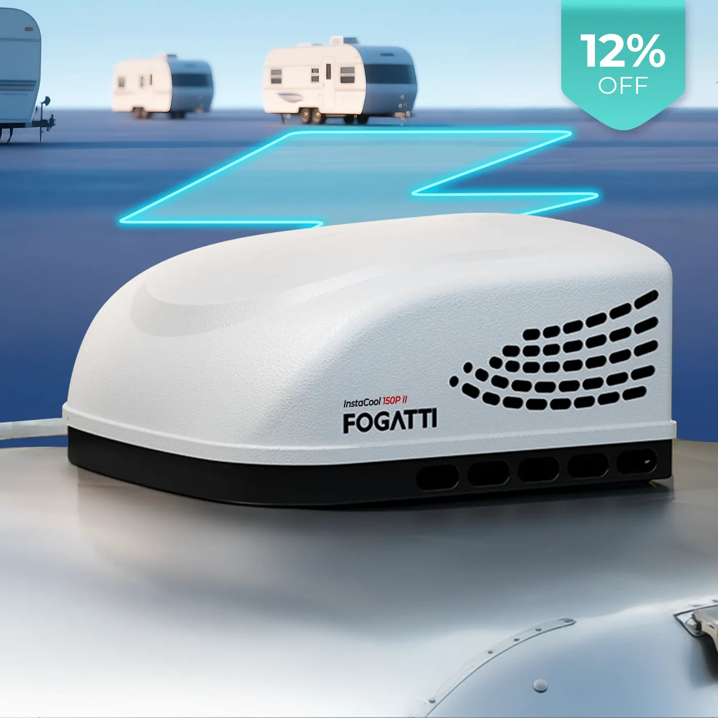Fogatti InstaCool 15,000 BTU RV Rooftop Air Conditioner | Heat&Cool | Replaceable Non-Ducted RV AC | 115V(AC)