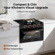 FOGATTI 17-Inch RV Oven Stove Combo, 3 Burner Propane Gas Range for Travel Trailer & Camper