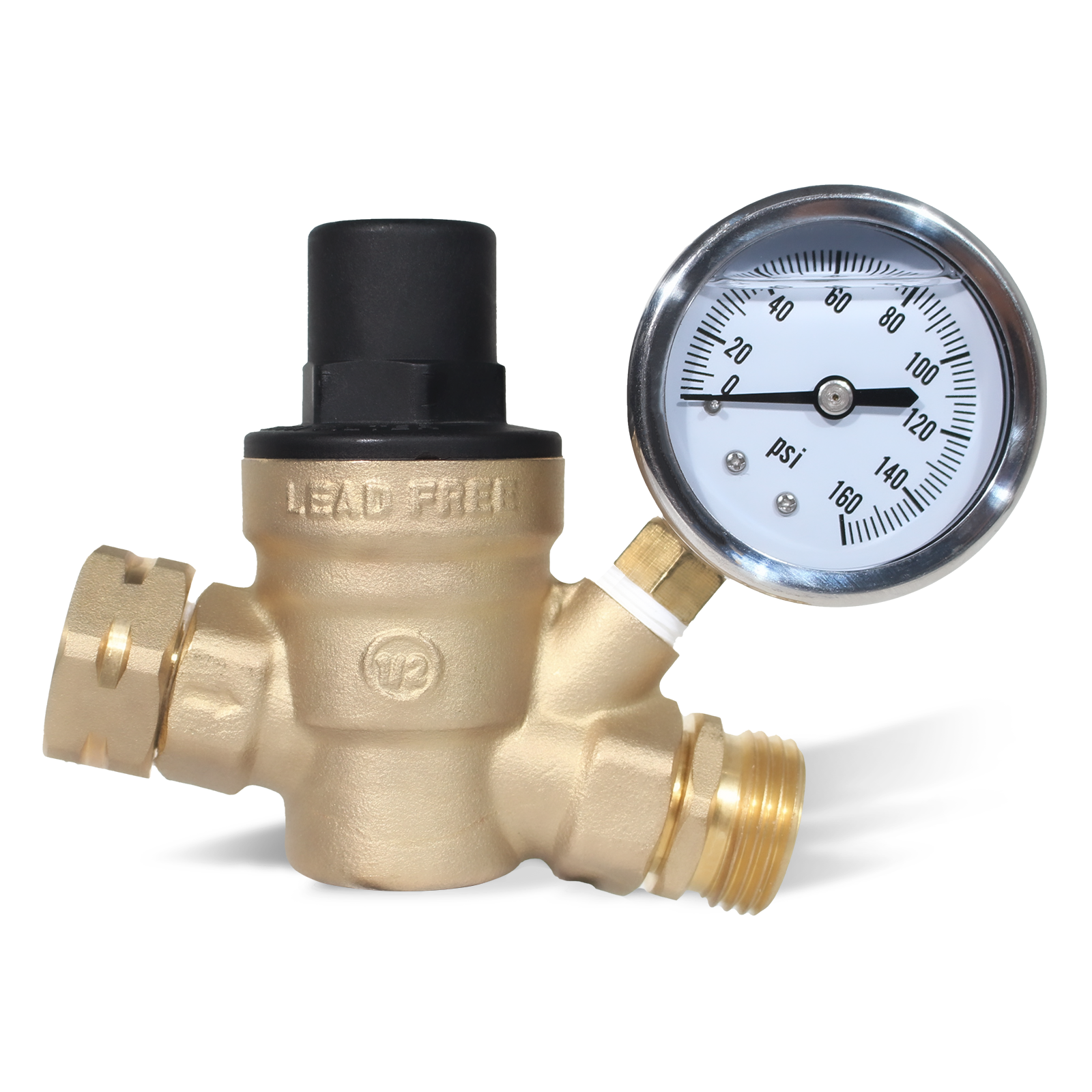 RV Water Pressure Regulator Valve Brass Lead-free Adjustable Outdoor