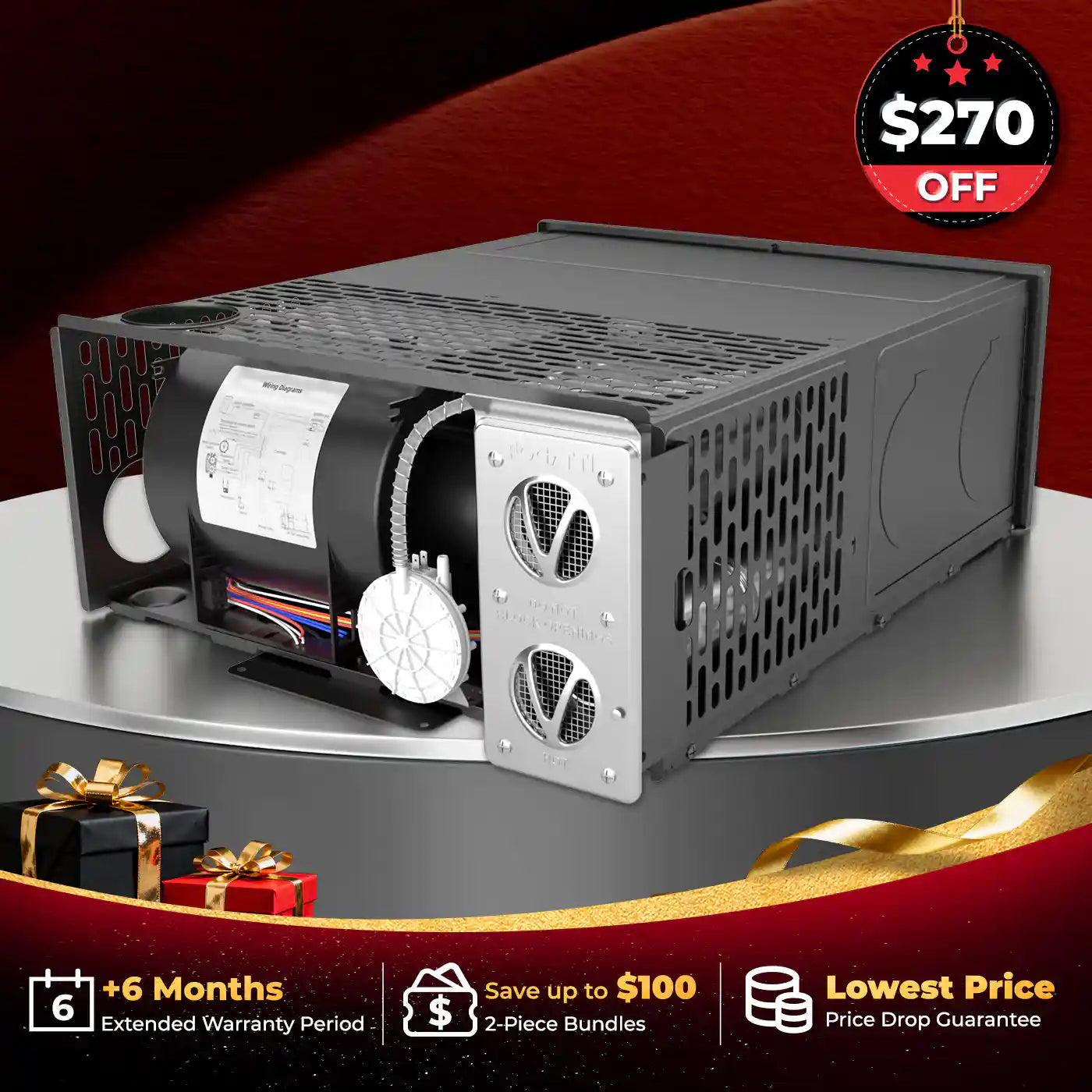 Fogatti InstaHeat 30K BTU RV Furnace, Ducted Propane Heater with Smart Remote Control,12V DC