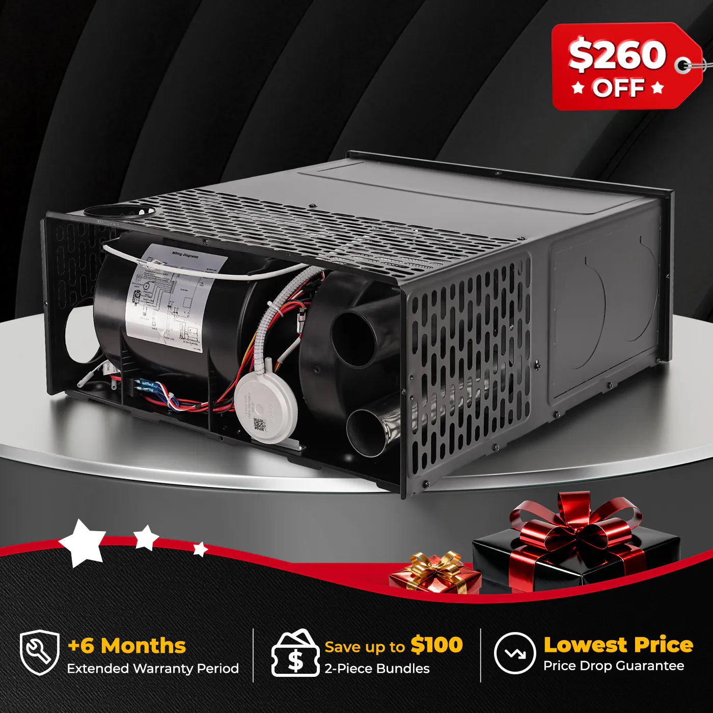 Fogatti 35,000 BTU Quiet LP Gas RV Furnace, Smart Triple Explosion-Proof, Easy Install