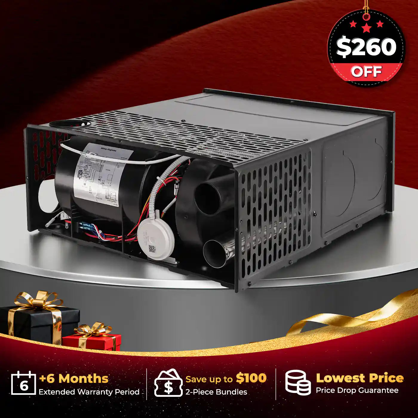 Fogatti 35,000 BTU Quiet LP Gas RV Furnace, Smart Triple Explosion-Proof, Easy Install