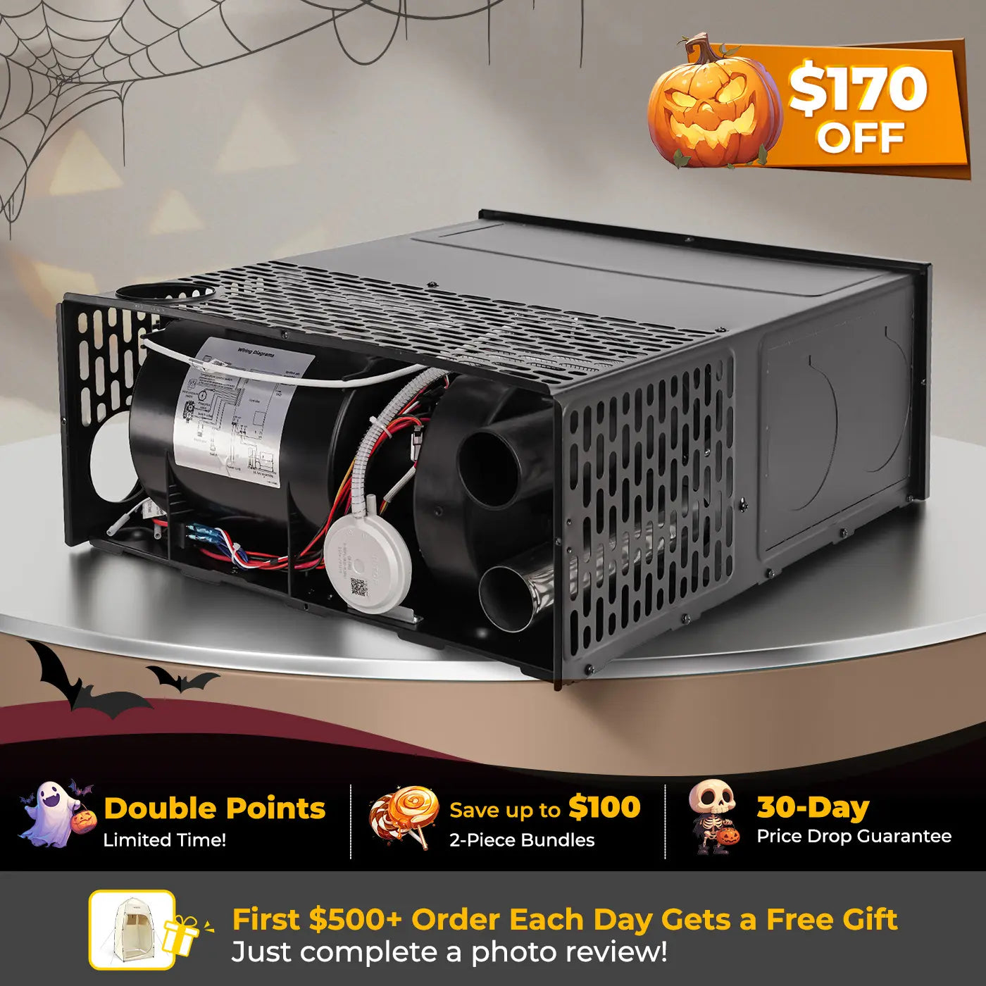 Fogatti 35,000 BTU Quiet LP Gas RV Furnace, Smart Triple Explosion-Proof, Easy Install