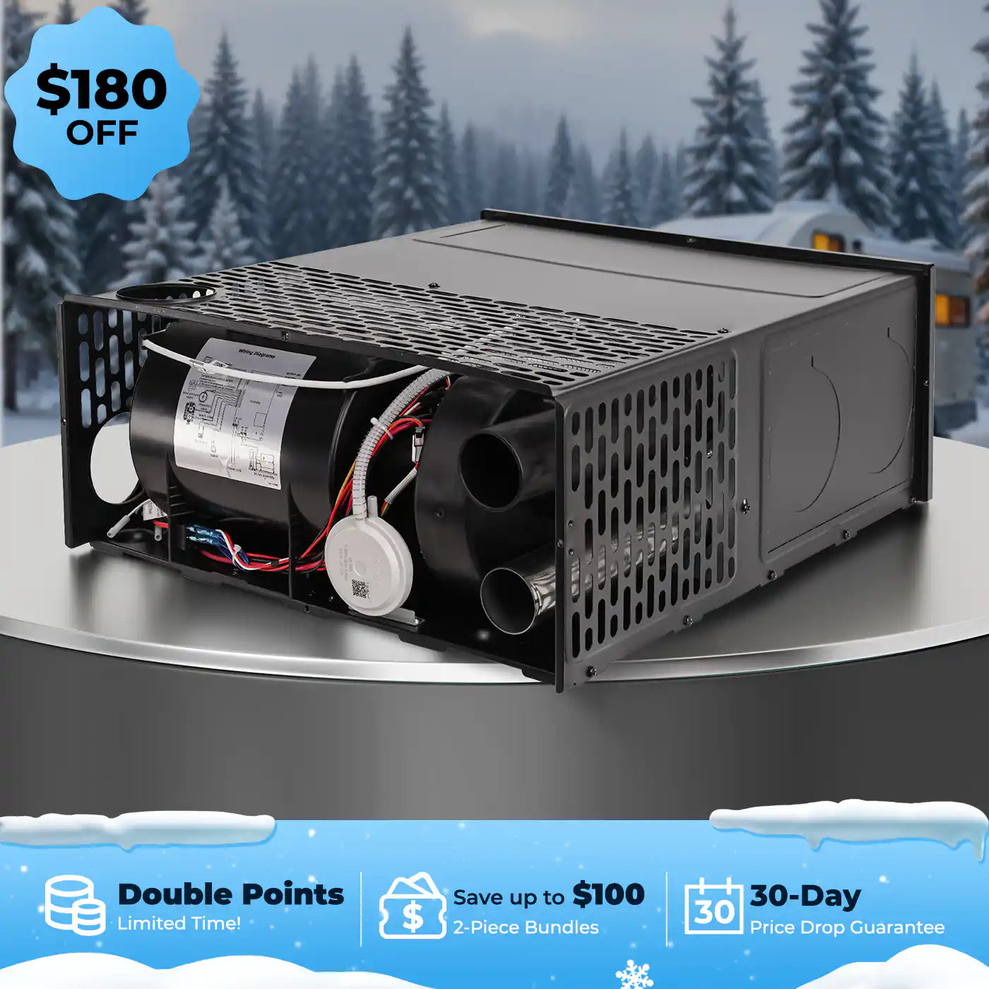 Fogatti 35,000 BTU Quiet LP Gas RV Furnace, Smart Triple Explosion-Proof, Easy Install