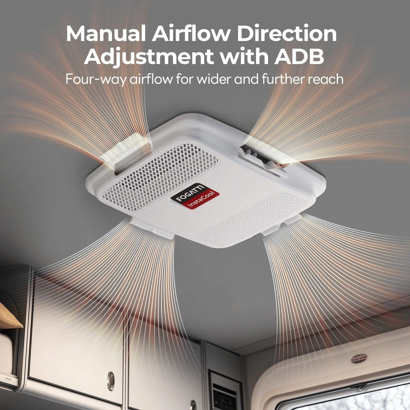 Fogatti InstaCool 15,000 BTU RV Rooftop Air Conditioner | Heat & Cool | Replaceable Non-Ducted/Ducted RV AC | 115V(AC)