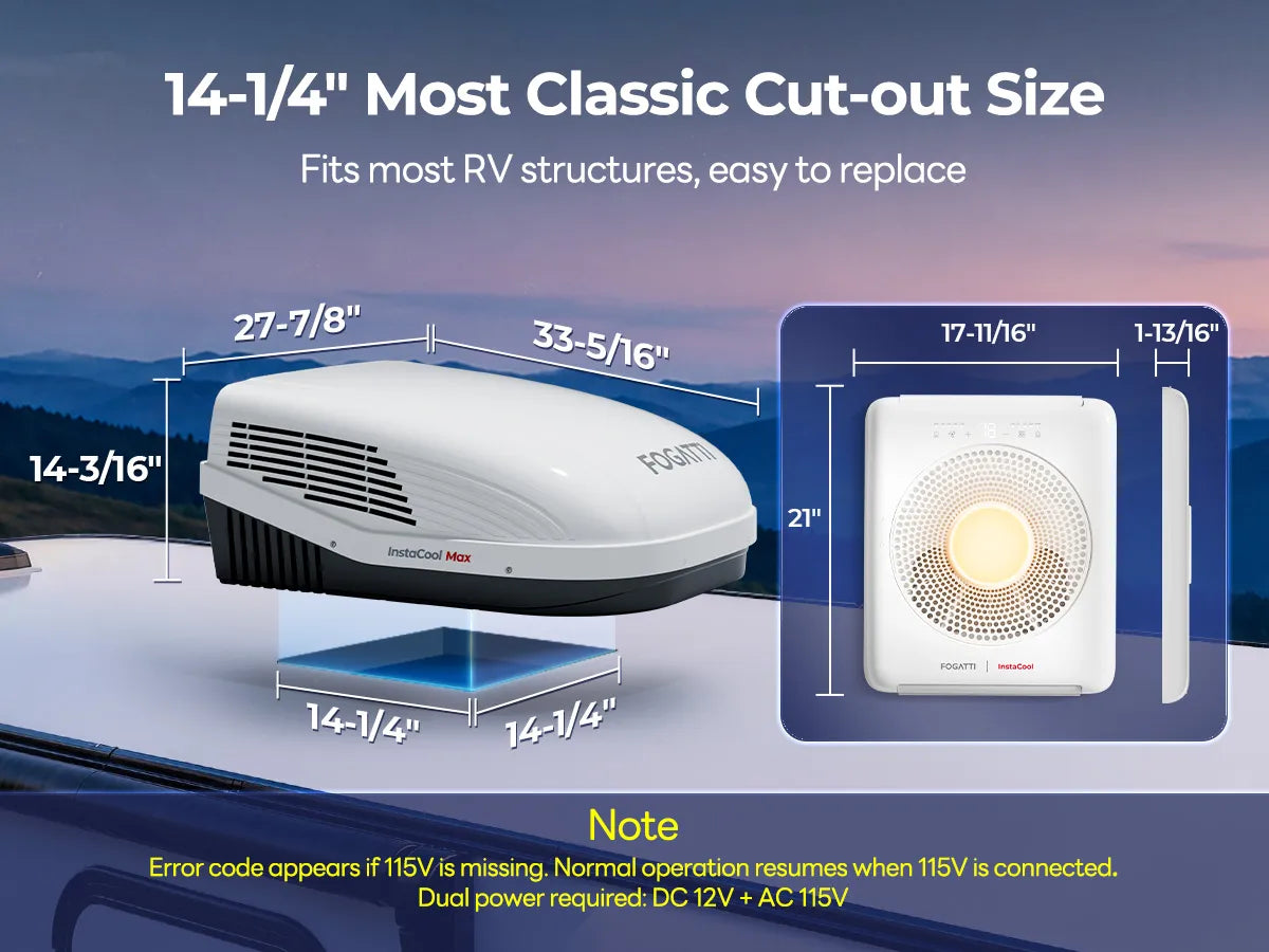 Fogatti InstaCool Pro Max dimensions and installation layout