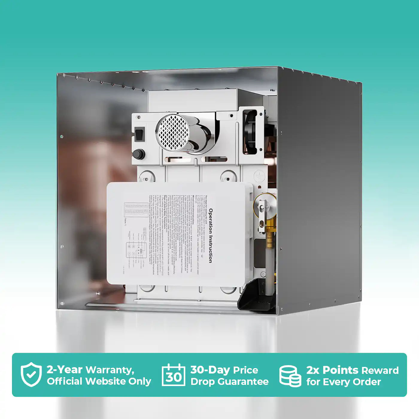 Fogatti RV Tankless Water Heater InstaShower 7, 48,000 BTU Heating, Energy Saving Modle