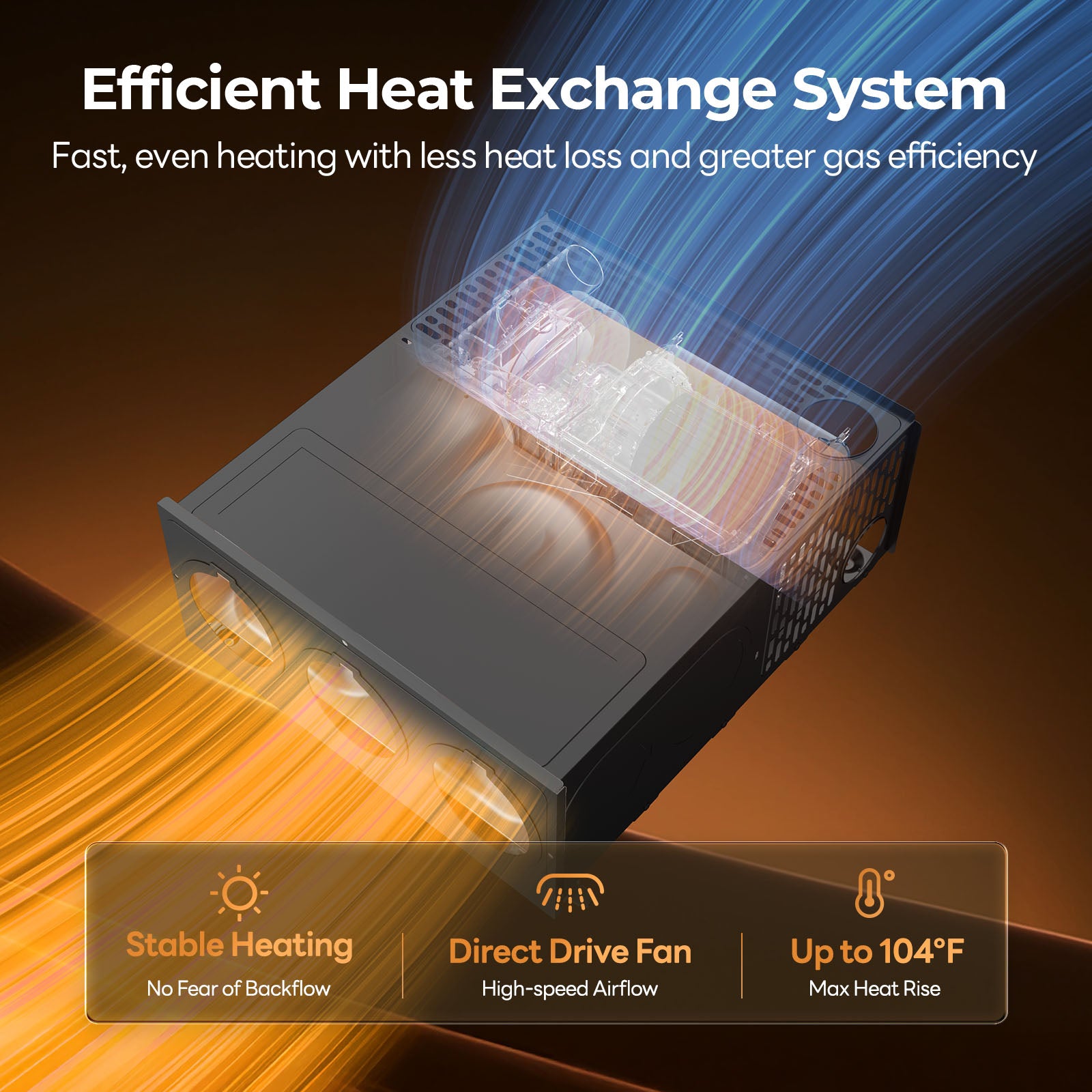 Fogatti InstaHeat 25K BTU RV Propane Furnace, LP Gas Smart Triple Explosion-Proof, Easy Installation