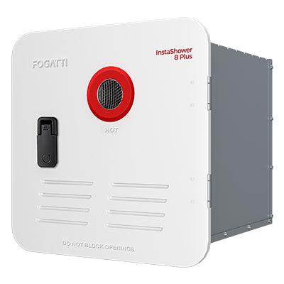 Fogatti InstaShower 8 Plus, 55,000 BTU RV Tankless Water Heater with 15"x 15" Door