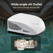 Fogatti InstaCool 15,000 BTU RV Rooftop Air Conditioner | Fast Cool | Replaceable Ducted/Non-Ducted RV AC | 115V(AC)