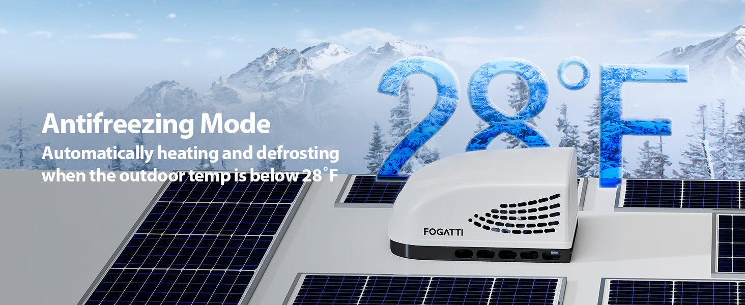 FOGATTI 13,500 BTU All-in-One Unit RV Rooftop Air Conditioner with Air  Distribution Box & Remote Controller, ADB Non-Pipe-Mounted 