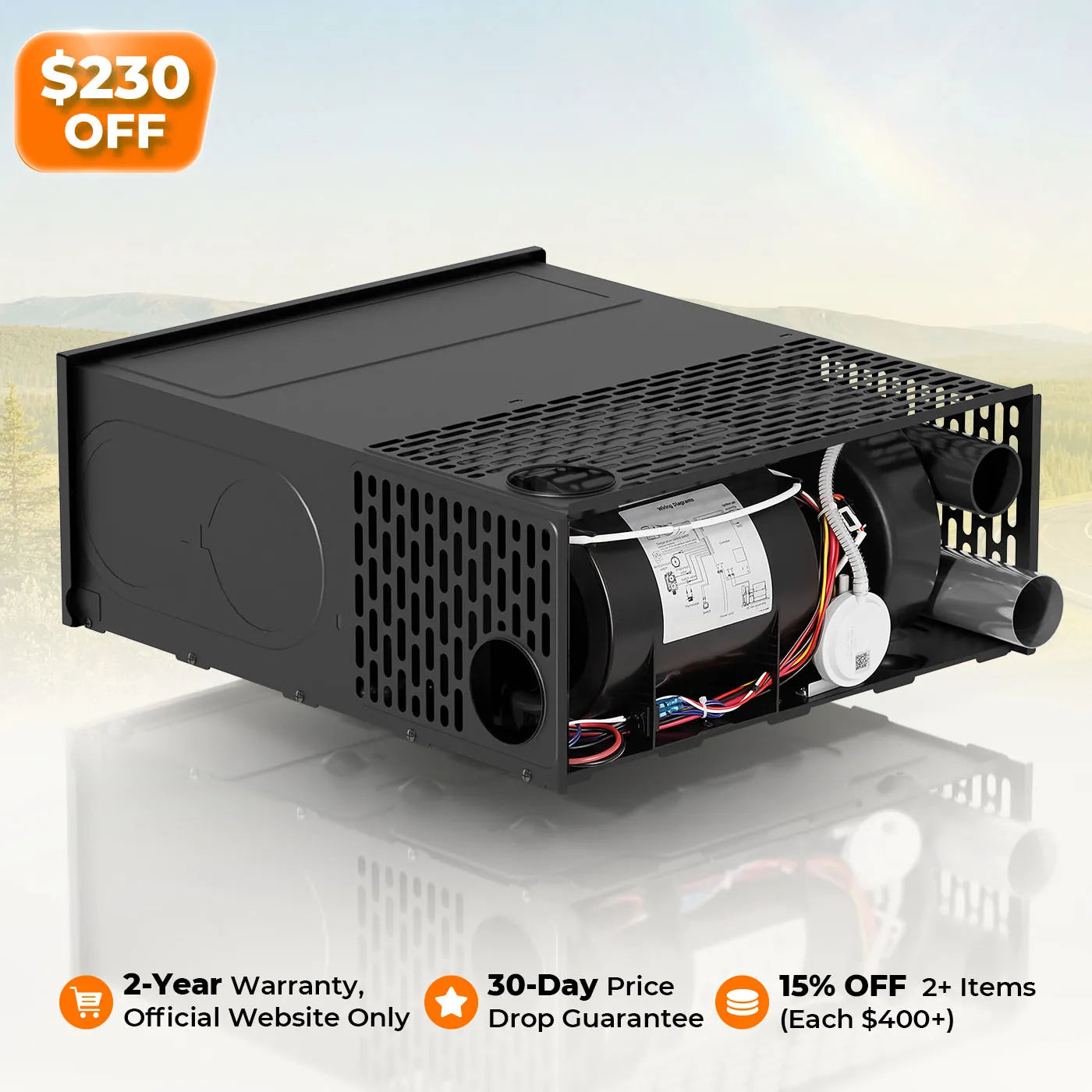 Fogatti 35,000 BTU Quiet LP Gas Propane RV Furnace, Smart Triple Explosion-Proof, Easy Install