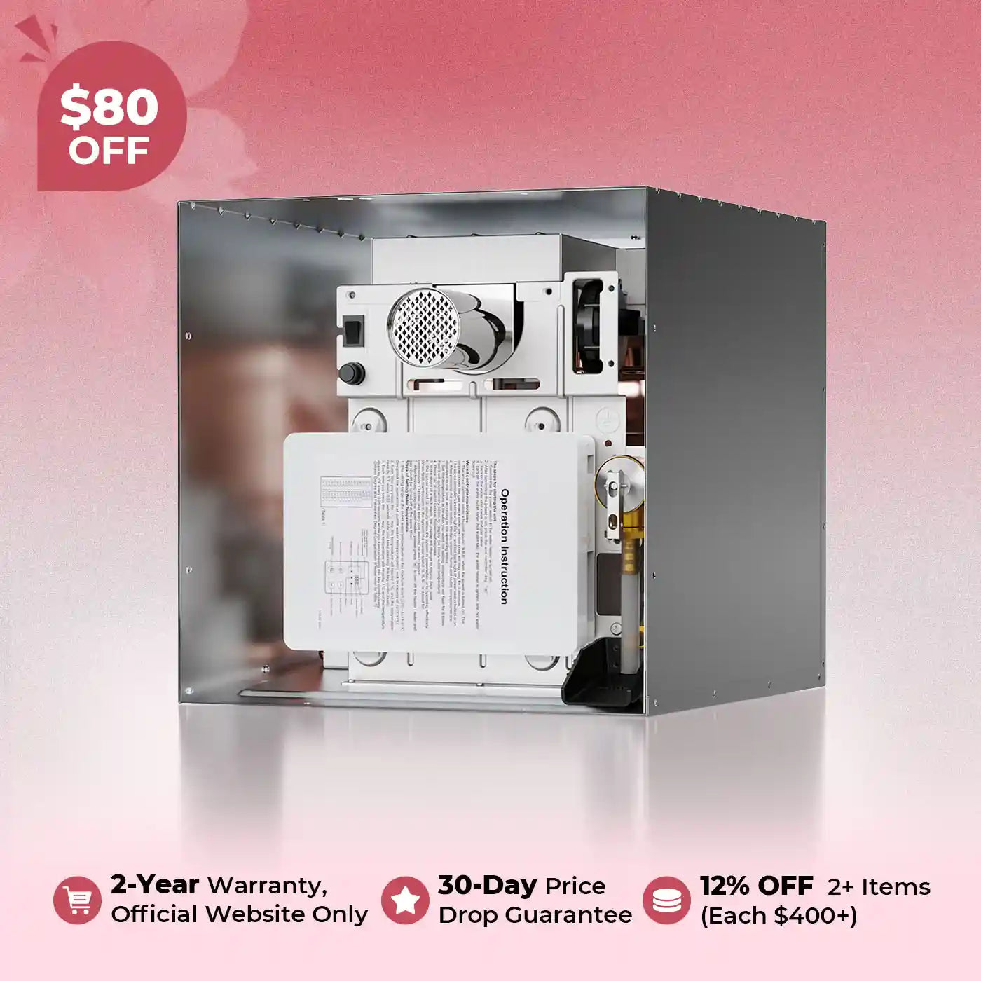 Fogatti RV Tankless Water Heater InstaShower 7, 48,000 BTU Heating, Energy Saving Modle