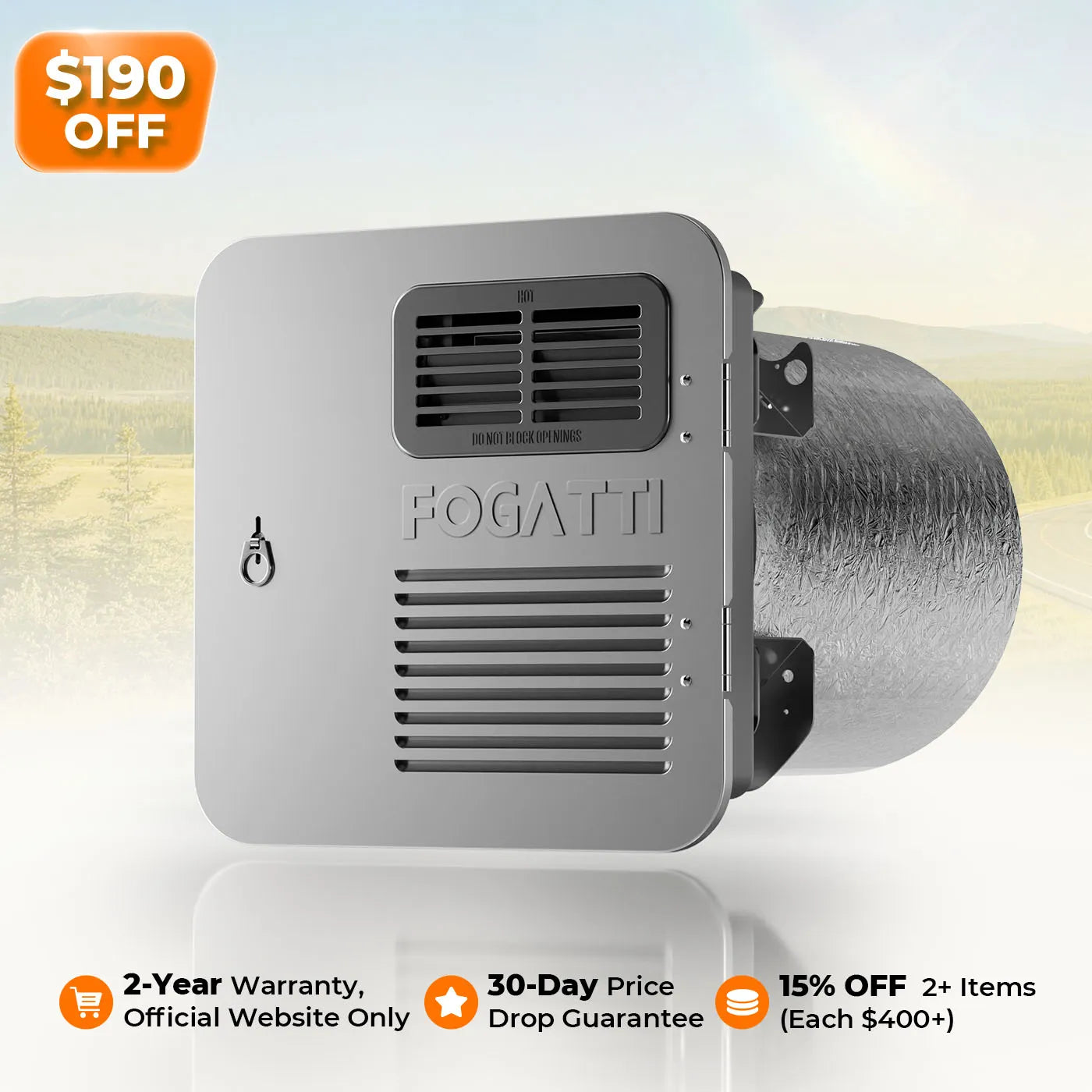 6 Gallon RV Hot Water Heater, Propane/Electric Heating, Bulit-in Lifetime Anode Rod-HybridShower 6 Ultra