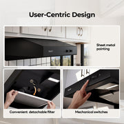 FOGATTI RV Range Hood 22 Inch with Powerful Suction | Non-Ducted / Ducted