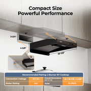 FOGATTI RV Range Hood 13 Inch with Powerful Suction | Non-Ducted / Ducted