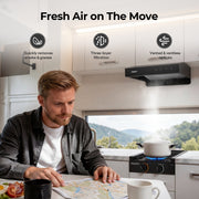 FOGATTI RV Range Hood 22 Inch with Powerful Suction | Non-Ducted / Ducted