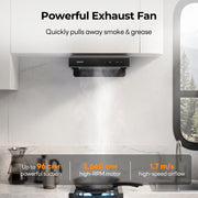 FOGATTI RV Range Hood 22 Inch with Powerful Suction | Non-Ducted / Ducted