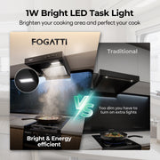 FOGATTI RV Range Hood 22 Inch with Powerful Suction | Non-Ducted / Ducted