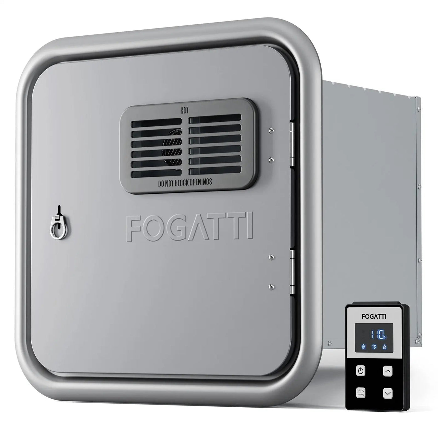 Fogatti InstaShower Ultra, 66,000 BTU, 0.5-3.9 GPM Propane RV Tankless Water Heater with Gray Door & Mixing Tank (Supreme Series)