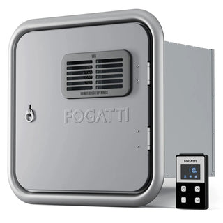 Fogatti InstaShower Ultra, 66,000 BTU, 0.5-3.9 GPM Propane RV Tankless Water Heater with Gray Door & Mixing Tank (Supreme Series)