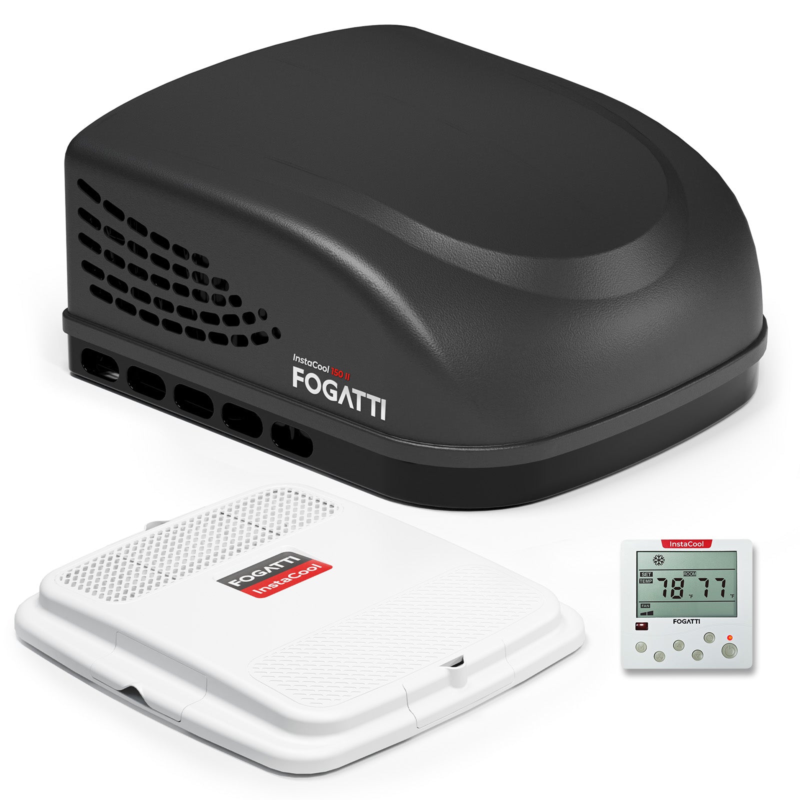 Fogatti InstaCool 15,000 BTU RV Rooftop Air Conditioner | Fast Cool | Replaceable Ducted/Non-Ducted RV AC | 115V(AC)