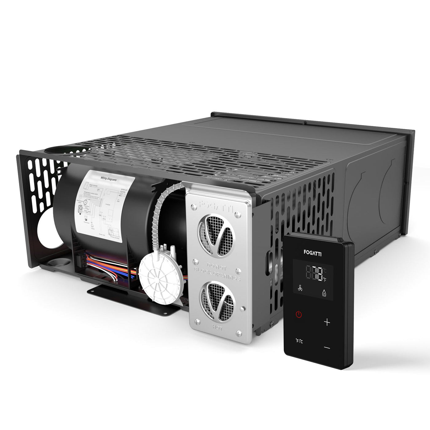 Fogatti InstaHeat 30K BTU RV Furnace, Ducted Propane Heater with Smart Remote Control,12V DC