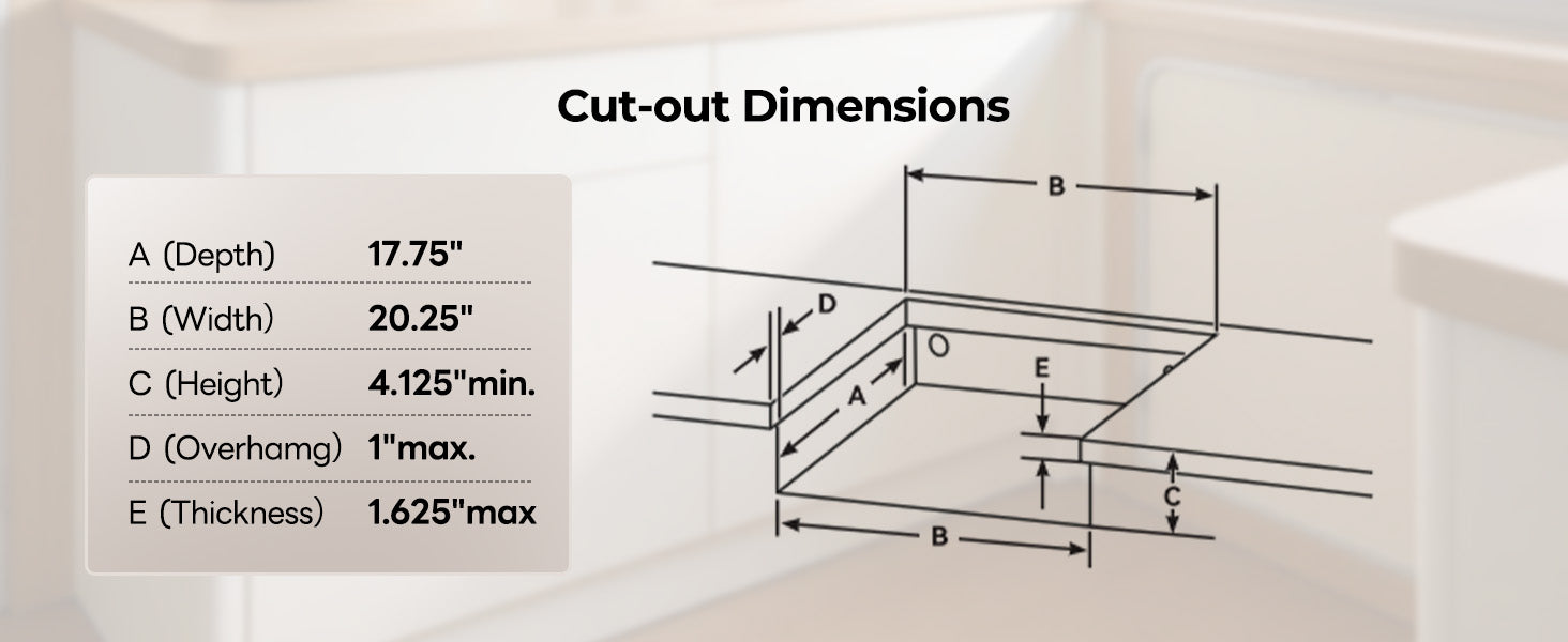 Plan the counter and gas connection