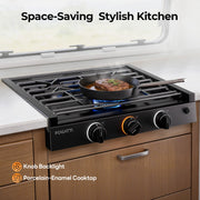 FOGATTI 21-Inch RV Gas Cooktop with 3 Burners,21,000 BTU for RV Cooking