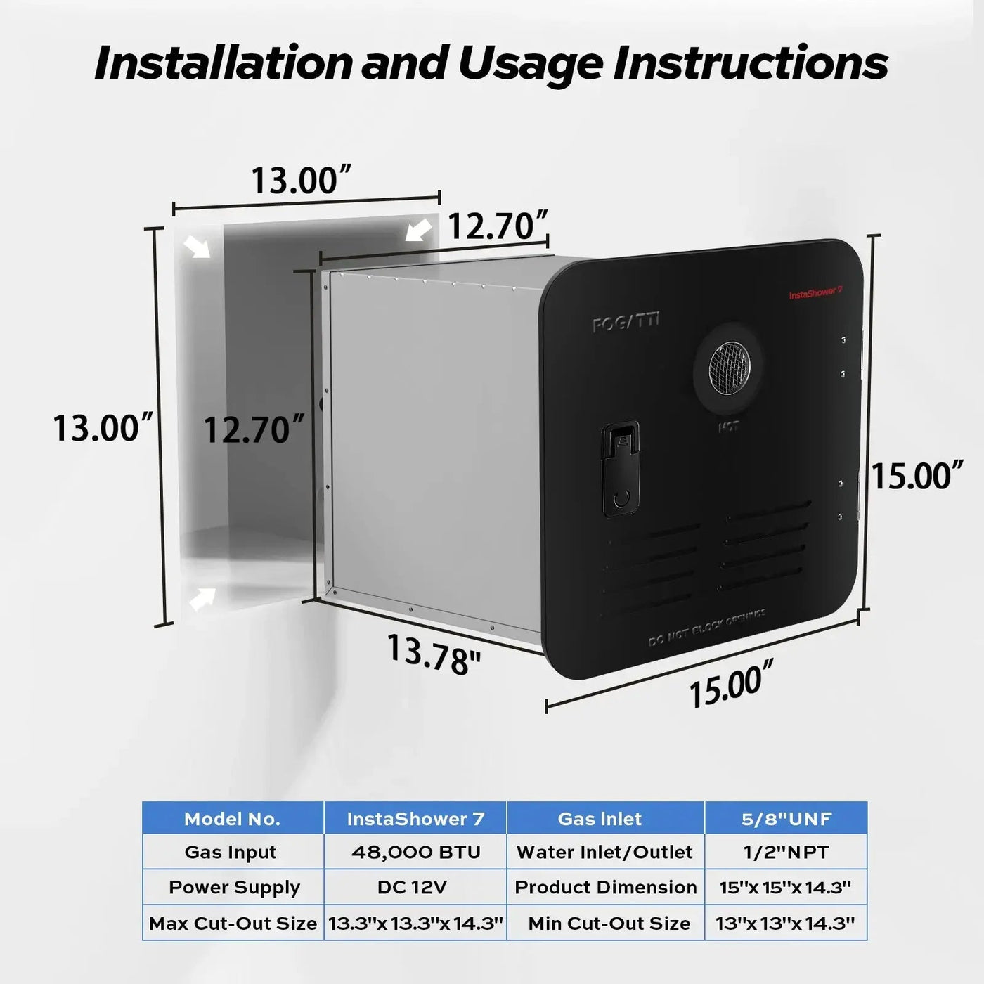 RV water heater installation