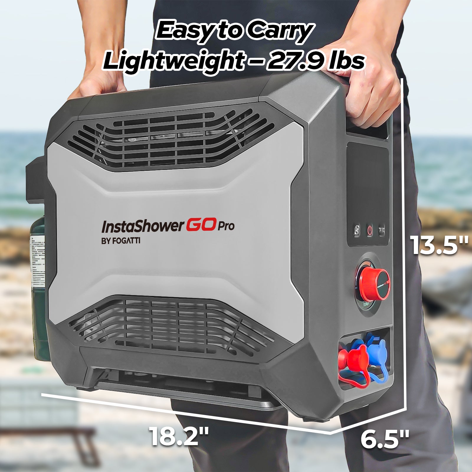 Fogatti InstaShower GO Pro Outdoor Portable water heater,22000BTU