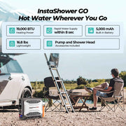 Open Box - Fogatti InstaShower GO Outdoor Portable Propane Water Heater with Pump, 19000BTU