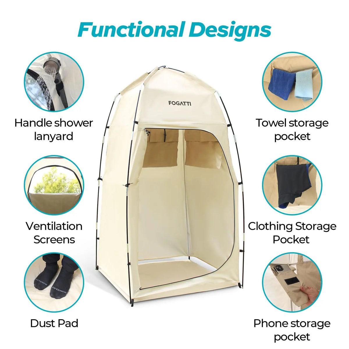 FOGATTI Portable Camping Shower Tent With Floor – Fogatti Official Store