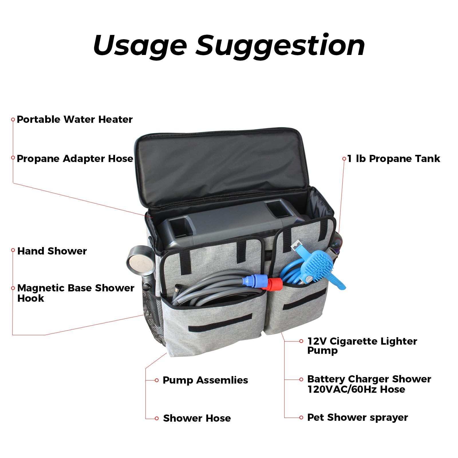 FOGATTI InstaShower Go & Go Pro Protective Carry on Bag