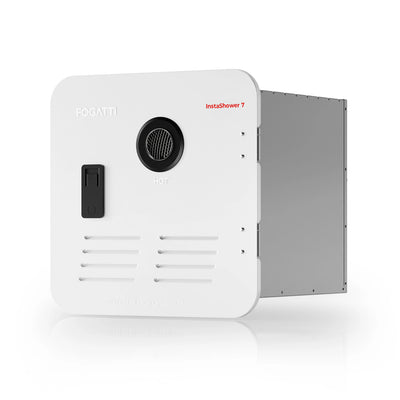 Fogatti InstaShower 7 RV tankless water heater with white door