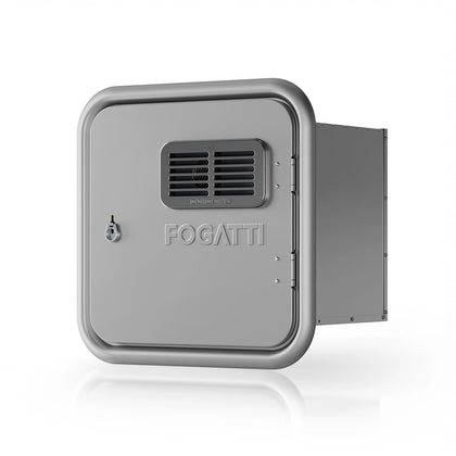 Fogatti InstaShower Ultra, 66,000 BTU, 0.5-3.9 GPM Propane RV Tankless Water Heater with Gray Door & Mixing Tank (Supreme Series)