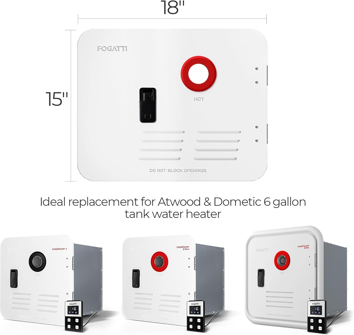 Fogatti RV Tankless Water Heater Door - 15 x 18 inches